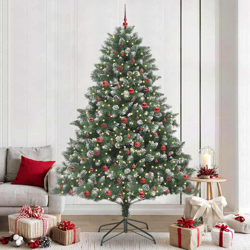 vidaXL Mű karácsonyfa Zöld 160 x 160 x 240 cm PVC és Műanyag és Acél