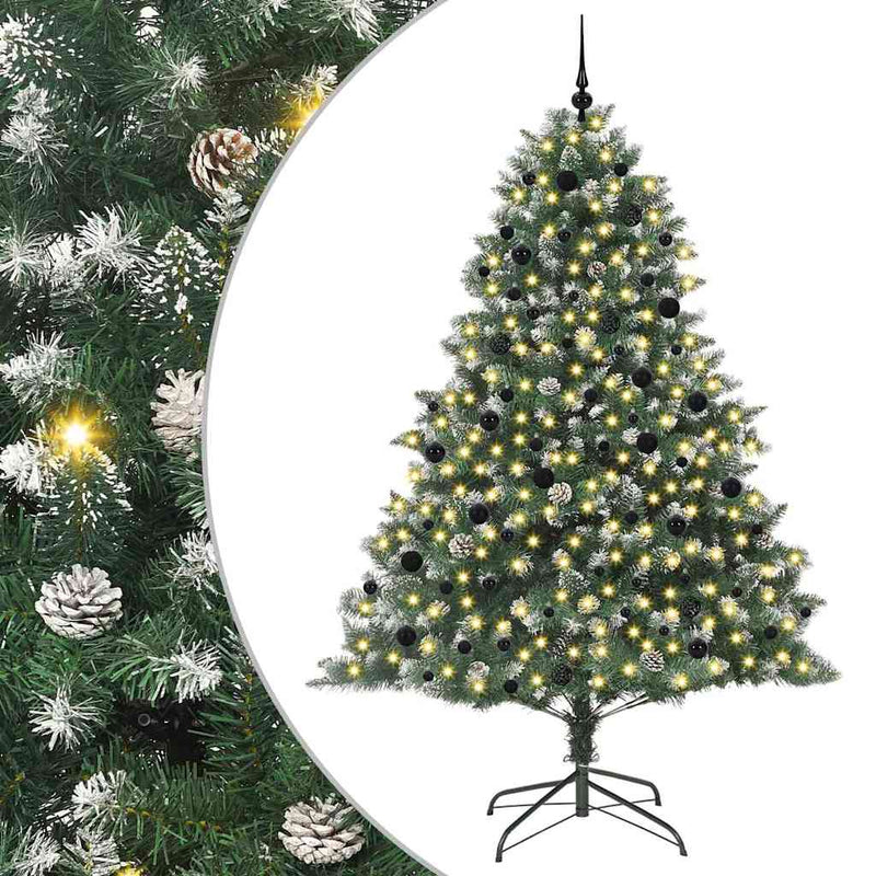 vidaXL Mű karácsonyfa Zöld 160 x 160 x 240 cm PVC és Műanyag és Acél