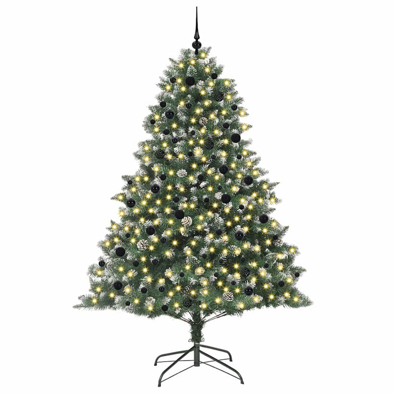 vidaXL Mű karácsonyfa Zöld 160 x 160 x 240 cm PVC és Műanyag és Acél