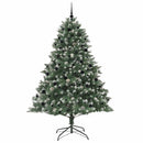 vidaXL Mű karácsonyfa 300 LED-del Zöld 240 cm PVC és Műanyag és Acél