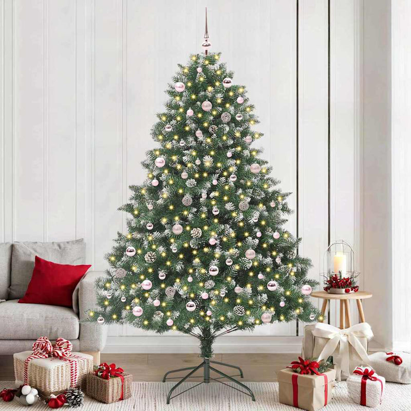 vidaXL Mű karácsonyfa Zöld 160 x 160 x 240 cm PVC és Műanyag és Acél