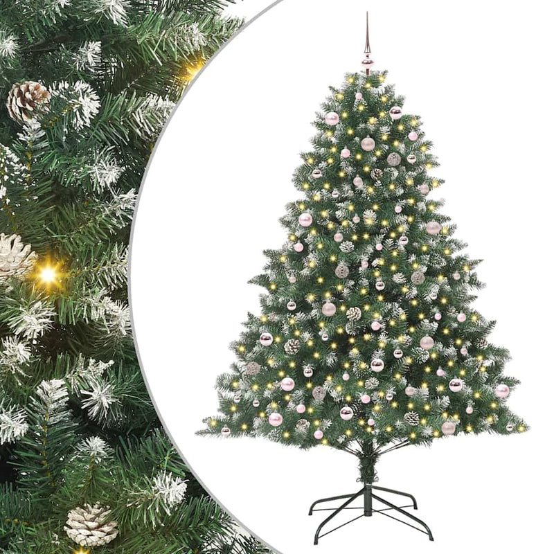 vidaXL Mű karácsonyfa Zöld 160 x 160 x 240 cm PVC és Műanyag és Acél
