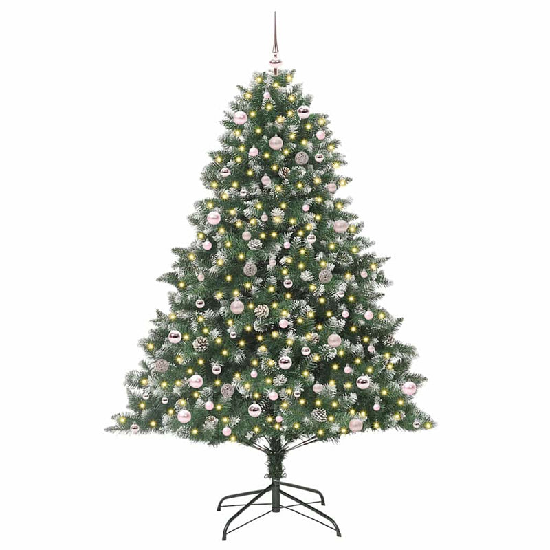 vidaXL Mű karácsonyfa Zöld 160 x 160 x 240 cm PVC és Műanyag és Acél