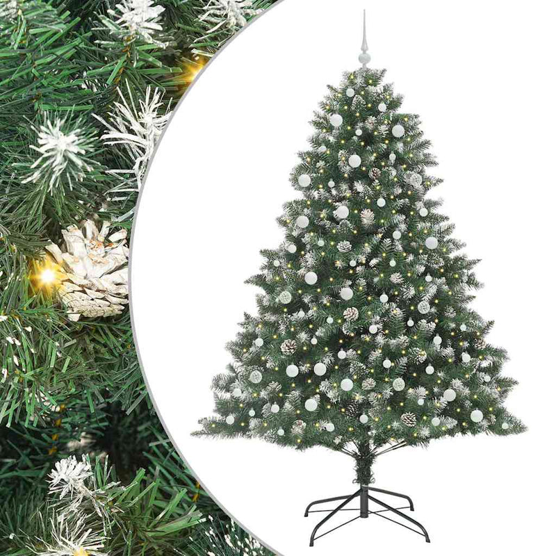 vidaXL Mű karácsonyfa Zöld 160 x 160 x 240 cm PVC és Műanyag és Acél