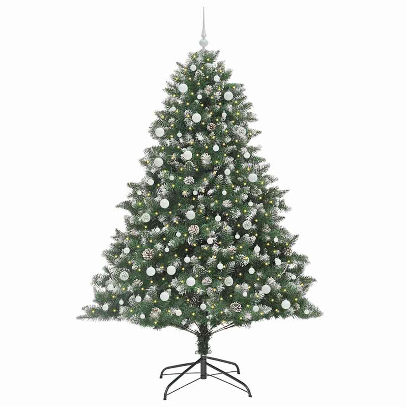 vidaXL Mű karácsonyfa Zöld 160 x 160 x 240 cm PVC és Műanyag és Acél