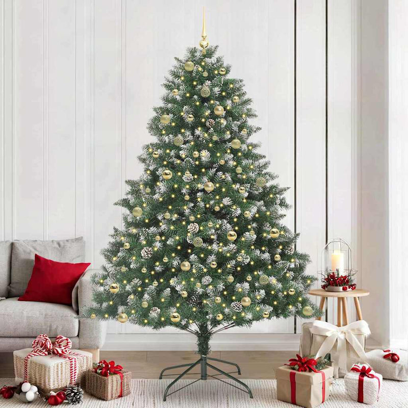 vidaXL Mű karácsonyfa Zöld 160 x 160 x 240 cm PVC és Műanyag és Acél
