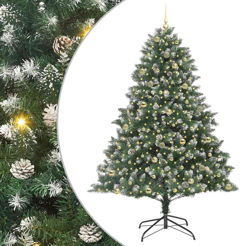 vidaXL Mű karácsonyfa Zöld 160 x 160 x 240 cm PVC és Műanyag és Acél