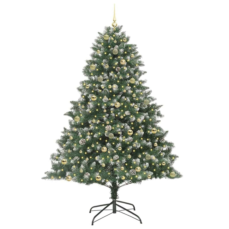 vidaXL Mű karácsonyfa Zöld 160 x 160 x 240 cm PVC és Műanyag és Acél