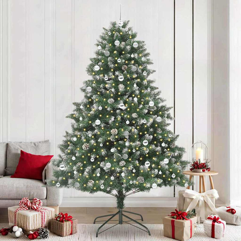 vidaXL Mű karácsonyfa Zöld 160 x 160 x 240 cm PVC és Műanyag és Acél
