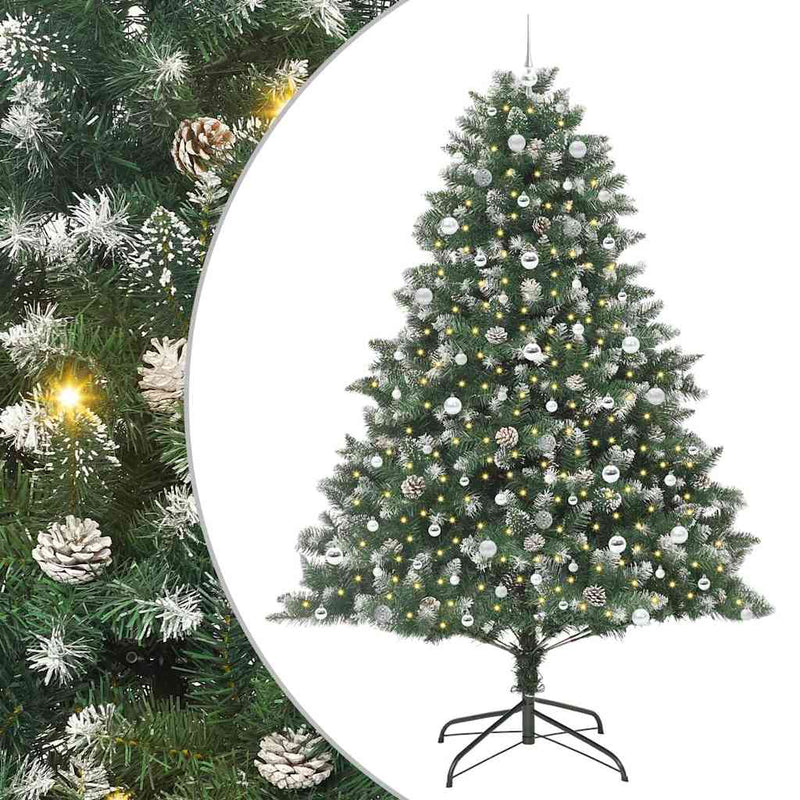 vidaXL Mű karácsonyfa Zöld 160 x 160 x 240 cm PVC és Műanyag és Acél
