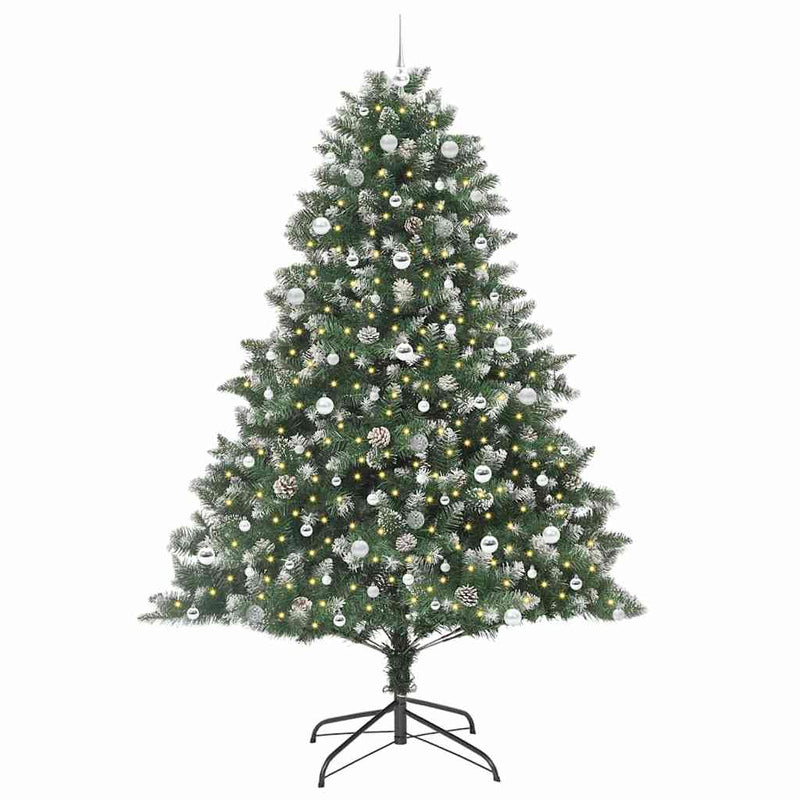 vidaXL Mű karácsonyfa Zöld 160 x 160 x 240 cm PVC és Műanyag és Acél