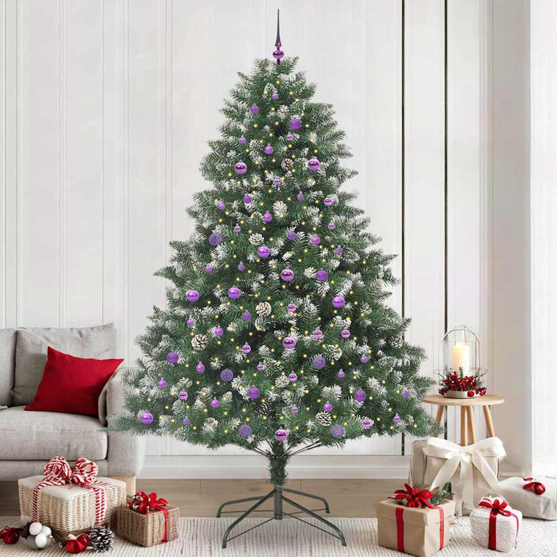 vidaXL Mű karácsonyfa Zöld 160 x 160 x 240 cm PVC és Műanyag és Acél
