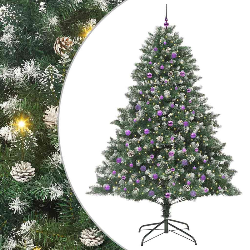 vidaXL Mű karácsonyfa Zöld 160 x 160 x 240 cm PVC és Műanyag és Acél