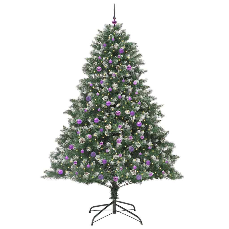 vidaXL Mű karácsonyfa Zöld 160 x 160 x 240 cm PVC és Műanyag és Acél