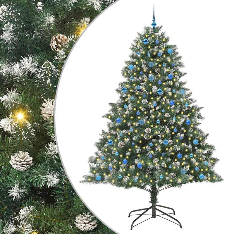 vidaXL Mű karácsonyfa Zöld 160 x 160 x 240 cm PVC és Műanyag és Acél