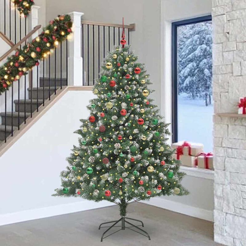 vidaXL Mű karácsonyfa Zöld 160 x 160 x 240 cm PVC és Műanyag és Acél