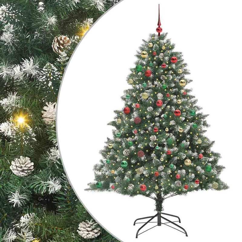 vidaXL Mű karácsonyfa Zöld 160 x 160 x 240 cm PVC és Műanyag és Acél