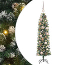 vidaXL Mű Karcsú Karácsonyi Fa 150 LED-del Zöld és Fehér 120 cm