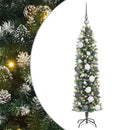 vidaXL Mű Karcsú Karácsonyi Fa 150 LED-del Zöld és Fehér 120 cm