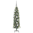 vidaXL Mű Karcsú Karácsonyi Fa 150 LED-del Zöld és Fehér 120 cm