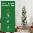 vidaXL Mű Karcsú Karácsonyi Fa 150 LED-del Zöld és Fehér 120 cm