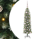 vidaXL Mű Karcsú Karácsonyi Fa 150 LED-del Zöld és Fehér 120 cm