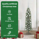 vidaXL Mű Karcsú Karácsonyi Fa 150 LED-del Zöld és Fehér 120 cm