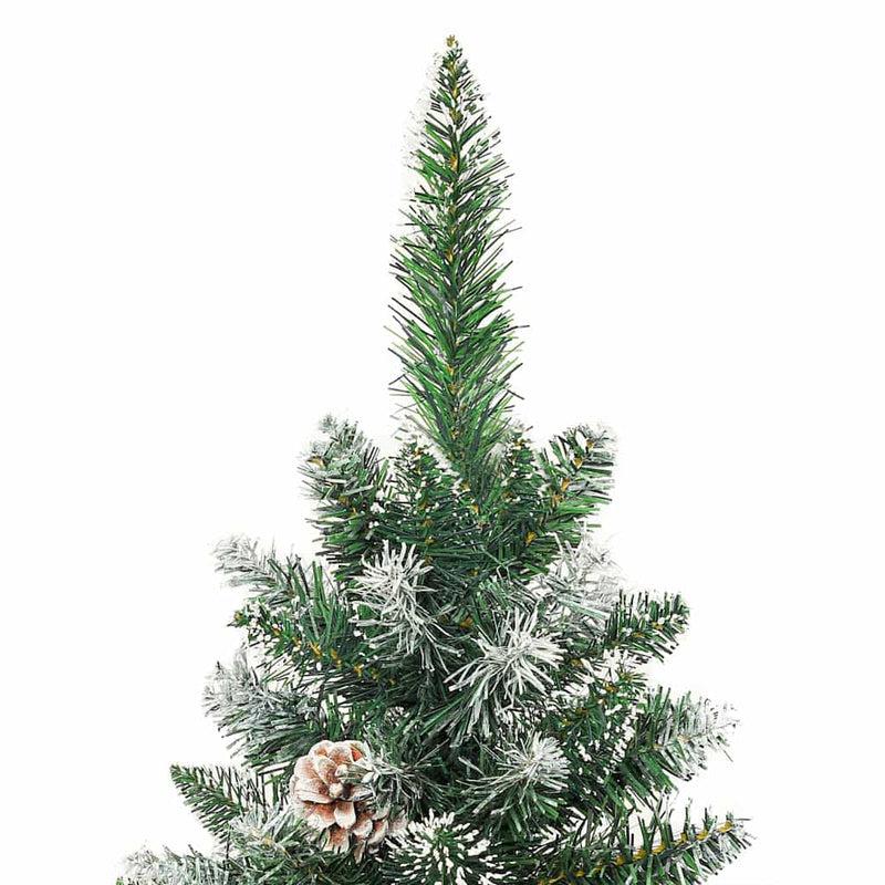 vidaXL Mű Karcsú Karácsonyi Fa 150 LED-del Zöld és fehér 120 cm