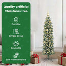 vidaXL Mű Karcsú Karácsonyi Fa 150 LED-del Zöld és Fehér 120 cm