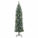 vidaXL Mű Karcsú Karácsonyi Fa 150 LED-del Zöld és Fehér 120 cm