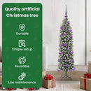 vidaXL Mű Karcsú Karácsonyi Fa 150 LED-del Zöld és Fehér 120 cm