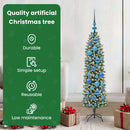 vidaXL Mű Karcsú Karácsonyi Fa 150 LED-del Zöld és Fehér 120 cm