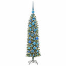 vidaXL Mű Karcsú Karácsonyi Fa 150 LED-del Zöld és Fehér 120 cm