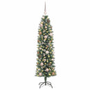 vidaXL Mű Karcsú Karácsonyi Fa 150 LED-del Zöld és Fehér 150 cm