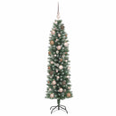 vidaXL Mű Karcsú Karácsonyi Fa 150 LED-del Zöld és Fehér 150 cm