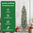 vidaXL Mű Karcsú Karácsonyi Fa 150 LED-del Zöld és Fehér 150 cm