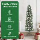 vidaXL Mű Karcsú Karácsonyi Fa 150 LED-del Zöld és Fehér 150 cm