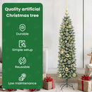 vidaXL Mű Karcsú Karácsonyi Fa 150 LED-del Zöld és Fehér 150 cm