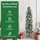 vidaXL Mű Karcsú Karácsonyi Fa 150 LED-del Zöld és Fehér 150 cm