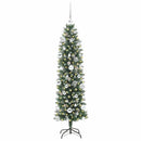 vidaXL Mű Karcsú Karácsonyi Fa 150 LED-del Zöld és Fehér 150 cm