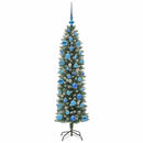 vidaXL Mű Karcsú Karácsonyi Fa 150 LED-del Zöld és Fehér 150 cm