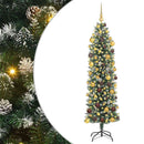 vidaXL Mű Karcsú Karácsonyi Fa 300 LED-del Zöld és Fehér 180 cm
