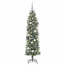 vidaXL Mű Karcsú Karácsonyi Fa 300 LED-del Zöld és Fehér 180 cm