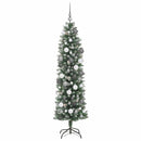 vidaXL Mű Karcsú Karácsonyi Fa 300 LED-del Zöld és Fehér 180 cm