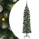 vidaXL Mű Karcsú Karácsonyi Fa 300 LED-del Zöld és Fehér 180 cm