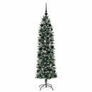 vidaXL Mű Karcsú Karácsonyi Fa 300 LED-del Zöld és Fehér 180 cm