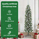 vidaXL Mű Karcsú Karácsonyi Fa 300 LED-del Zöld és Fehér 180 cm