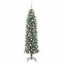 vidaXL Mű Karcsú Karácsonyi Fa 300 LED-del Zöld és Fehér 180 cm