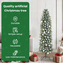 vidaXL Mű Karcsú Karácsonyi Fa 300 LED-del Zöld és Fehér 180 cm