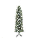 vidaXL Mű Karcsú Karácsonyi Fa 300 LED-del Zöld és Fehér 180 cm